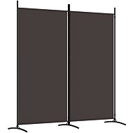 2-part screen brown 175×180 cm textile - Room Divider