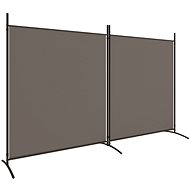 2-part screen anthracite 348 × 180 cm textile - Room Divider