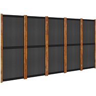 5dílný paraván černý 350 × 180 cm - Paraván