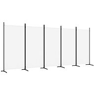 5-part screen white 433×180 cm textile - Room Divider