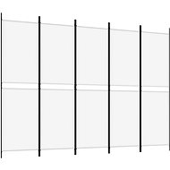 5dílný paraván bílý 250×180 cm textil - Room Divider