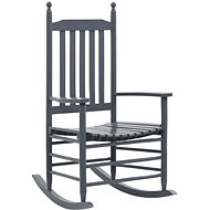 Rocking Chair with Curved Seat Grey Poplar Wood - Armchair