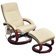 Massage chair with a base of creamy artificial leather - Massage Chair