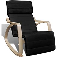 Rocking Chair Black Bent Wood and Textile - Armchair