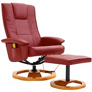 Massage chair with burgundy artificial leather footrest - Massage Chair