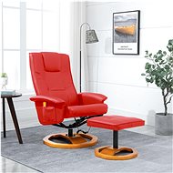 Massage chair with red faux leather footrest - Massage Chair