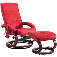 Massage reclining chair with red faux leather footrest - Massage Chair