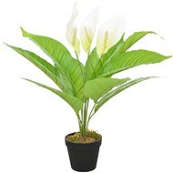 Artificial Anthurium Plant with Flowerpot White 55cm - Artificial Flower