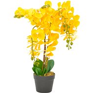 Artificial Orchid Plant with Yellow Flowerpot 60cm - Artificial Flower