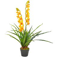 Artificial Orchid Plant with Flowerpot Yellow 90cm - Artificial Flower