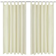 2 cream Micro Satin Curtains with Loops 140 x 245cm - Drape