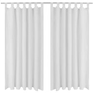 2 pcs White Micro Satin Curtains with Loops 140 x 245cm - Drape