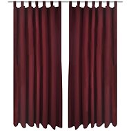 Micro Satin Curtains with Loops 2 pcs 140 x 225cm Burgundy - Drape