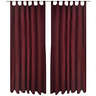 2 Burgundy Micro Satin Curtains with Loops 140 x 245cm - Drape