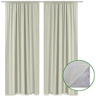 2 Pieces of Cream Energy-saving Two-layer Curtains 140 x 245cm - Drape