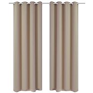 2 Pieces of Cream Blackout Curtains with Metal Rings 135 x 245cm - Drape