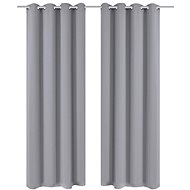 2 pcs Grey Blackout Curtains with Metal Rings 135 x 245cm - Drape