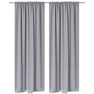 2 pcs Grey Blackout Curtains with a Tunnel 135 x 245cm - Drape
