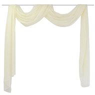 Translucent Voile Curtain 140 x 600cm, Cream - Drape