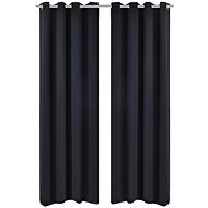 Blackout Curtains with Metal Eyelets, 2 pcs, 135x175cm, Black - Drape