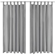 Micro Satin Curtains with Loops, 2 pcs, 140x245cm, Grey - Drape