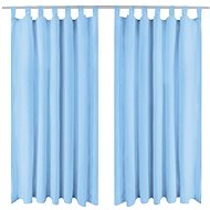 Micro Satin Curtains with Loops, 2 pcs, 140x175cm, Turquoise - Drape