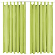 Micro Satin Curtains with Loops, 2 pcs, 140x175cm, Green - Drape