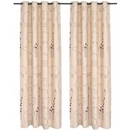 Children's Blackout Curtains with Print, 2 pcs, 140x240cm, Beige - Drape