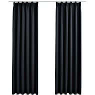 Blackout Curtains with Hooks 2 pcs Black 140 x 245cm - Drape