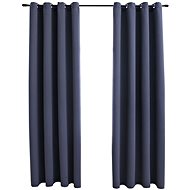 Blackout Curtains with Metal Rings 2 pcs Anthracite 140x245cm - Drape