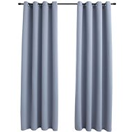 Blackout Curtains with Metal Rings 2 pcs Grey 140 x 175cm - Drape