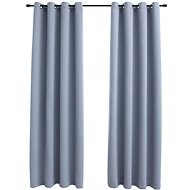 Blackout Curtains with Metal Rings 2 pcs Grey 140 x 245cm - Drape