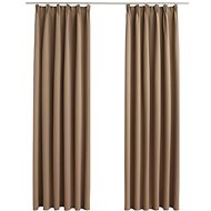 Blackout Curtains with Hooks 2 pcs Taupe 140 x 175cm - Drape