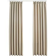 Blackout Curtains with Hooks 2 pcs Beige 140 x 175cm - Drape