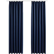 Blackout Curtains with Hooks 2 pcs Blue 140 x 225cm - Drape