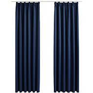 Blackout Curtains with Hooks 2 pcs Blue 140 x 245cm - Drape