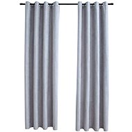 Blackout Curtains with Metal Rings 2 pcs Grey 140 x 245cm - Drape
