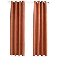 Blackout Curtains with Metal Rings 2 pcs Rusty 140 x 175cm - Drape