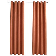 Blackout Curtains with Metal Rings 2 pcs Rusty 140 x 225cm - Drape