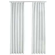 Blackout Curtains with Hooks 2 pcs Greyish 140 x 175cm - Drape