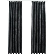 Blackout Curtains with Hooks 2 pcs Velvet Anthracite 140x175cm - Drape