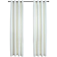 Blackout Curtains with Rings 2 pcs Velvet Cream 140 x 225cm - Drape
