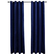 Blackout Curtains with Rings 2 pcs Velvet Dark Blue 140x245cm - Drape