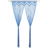 Macramé Curtain Blue 140 x 240cm Cotton - Drape
