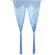 Macramé Curtain Blue 140 x 240cm Cotton - Drape