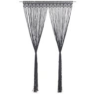 Macramé Curtain Anthracite 140 x 240cm Cotton - Drape
