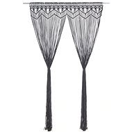Macramé Curtain Anthracite 140 x 240cm Cotton - Drape