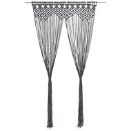 Macramé Curtain Anthracite 140 x 240cm Cotton - Drape