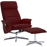 Massage reclining chair with burgundy faux leather footrest - Massage Chair