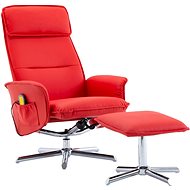 Massage reclining chair with red faux leather footrest - Massage Chair
